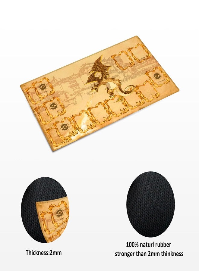 Extalas Playmat for Trading Card Game with 31 Damage Counters,Single Player Trainer Mat and Professional Storage Bag(firedragon) - Image 3